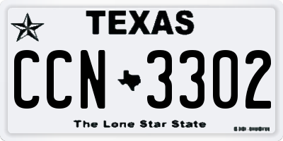 TX license plate CCN3302