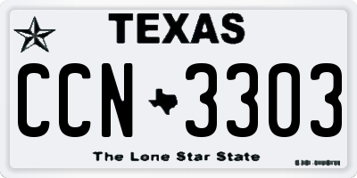 TX license plate CCN3303