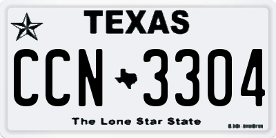 TX license plate CCN3304