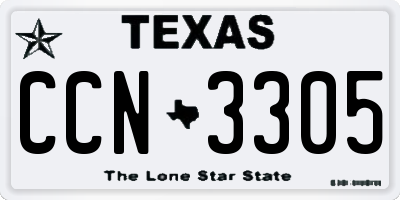 TX license plate CCN3305