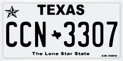 TX license plate CCN3307