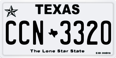 TX license plate CCN3320