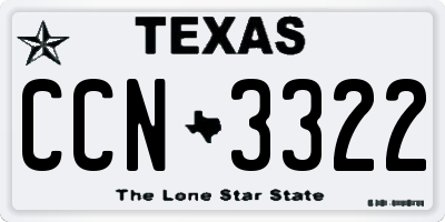TX license plate CCN3322
