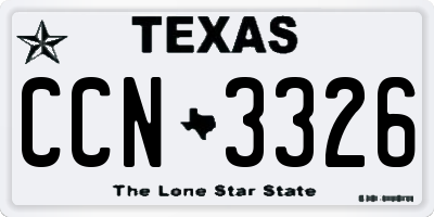 TX license plate CCN3326
