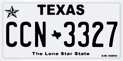 TX license plate CCN3327