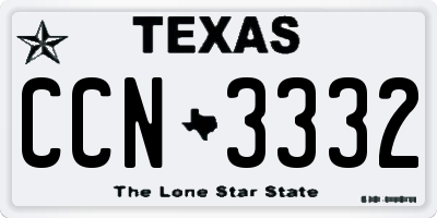 TX license plate CCN3332