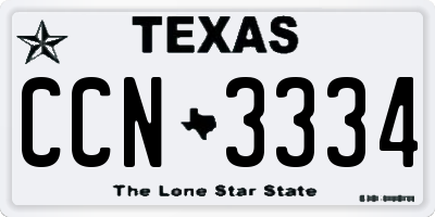 TX license plate CCN3334