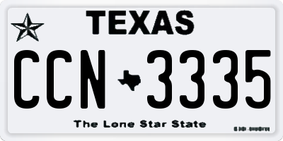 TX license plate CCN3335