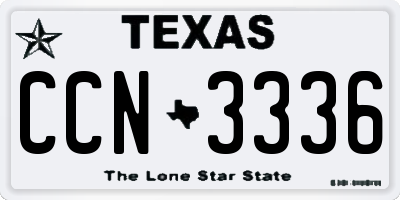 TX license plate CCN3336