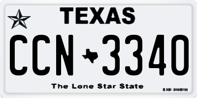 TX license plate CCN3340