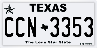TX license plate CCN3353