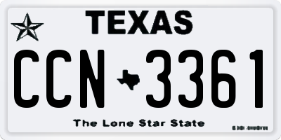 TX license plate CCN3361