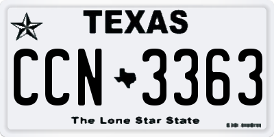 TX license plate CCN3363