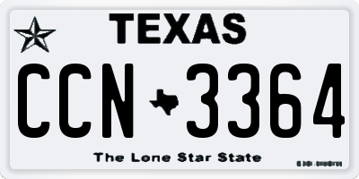 TX license plate CCN3364