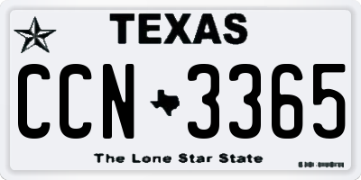 TX license plate CCN3365