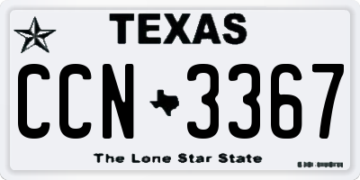 TX license plate CCN3367