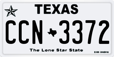 TX license plate CCN3372