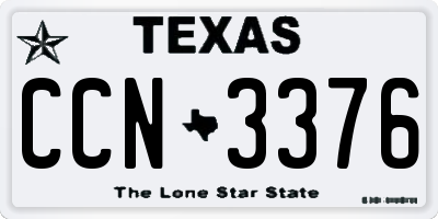 TX license plate CCN3376
