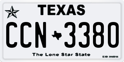 TX license plate CCN3380