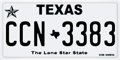 TX license plate CCN3383