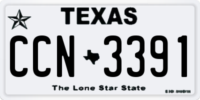 TX license plate CCN3391