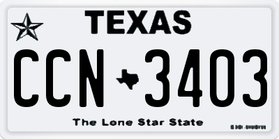 TX license plate CCN3403