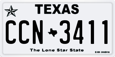 TX license plate CCN3411