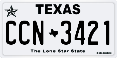 TX license plate CCN3421