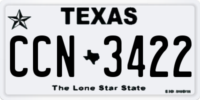 TX license plate CCN3422