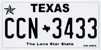 TX license plate CCN3433