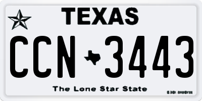 TX license plate CCN3443