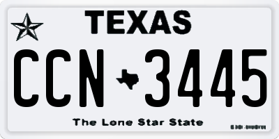 TX license plate CCN3445