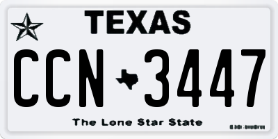 TX license plate CCN3447