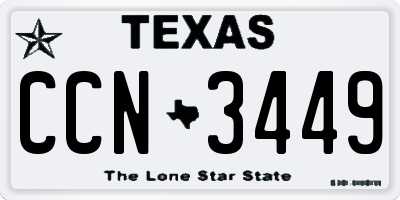TX license plate CCN3449