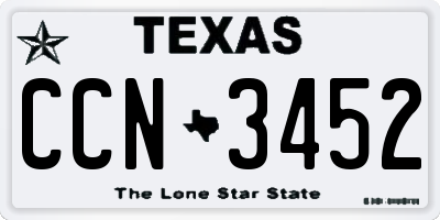 TX license plate CCN3452