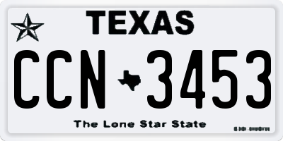 TX license plate CCN3453
