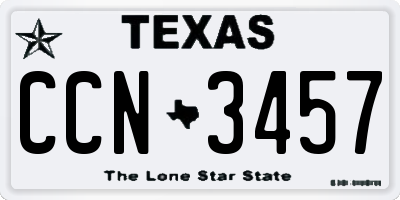 TX license plate CCN3457