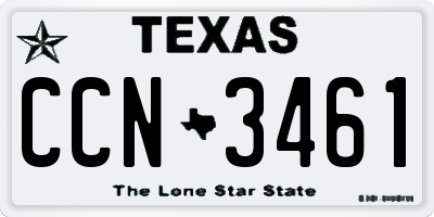 TX license plate CCN3461