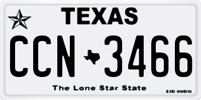 TX license plate CCN3466