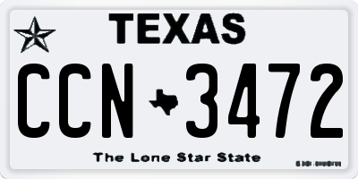 TX license plate CCN3472