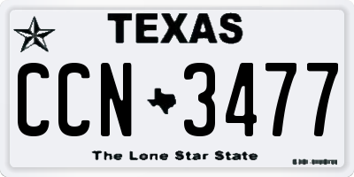 TX license plate CCN3477