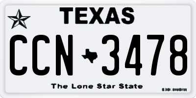 TX license plate CCN3478