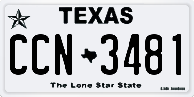 TX license plate CCN3481