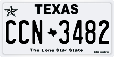 TX license plate CCN3482