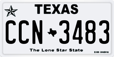 TX license plate CCN3483