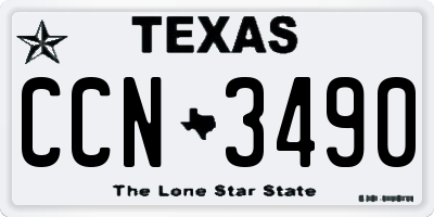 TX license plate CCN3490