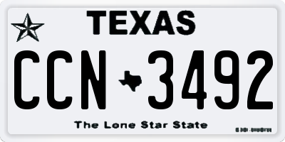 TX license plate CCN3492