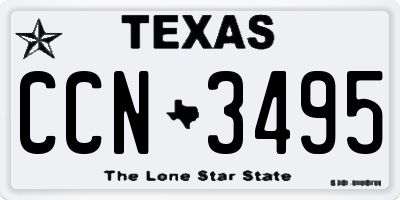 TX license plate CCN3495