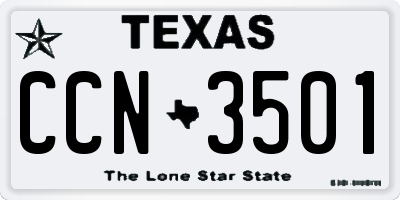 TX license plate CCN3501