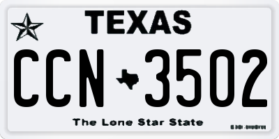 TX license plate CCN3502